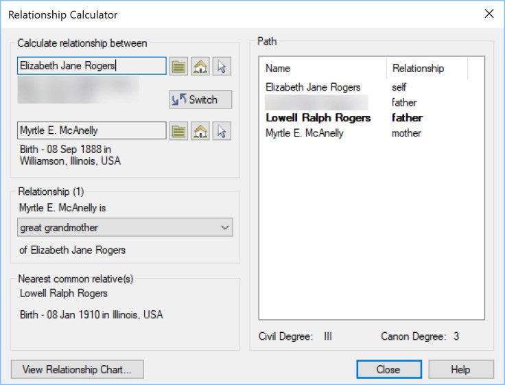 Myrtle Relationship Calculator